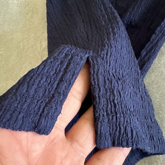 Isaac Mizrahi Pull On Pants Wide Leg Elastic Waist Blue Women Size L Pant - Picture 6 of 11